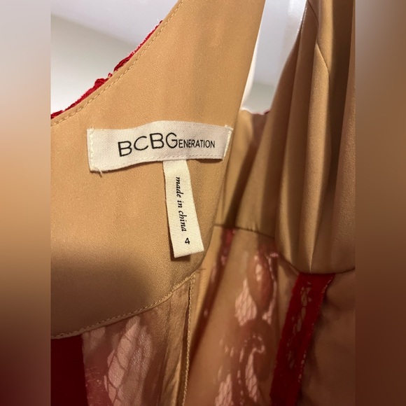 BCBGeneration Red Lace Gown, size 4 - Picture 5 of 9